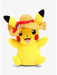 Plush Pokemon Summer Hat Pikachu 20cm / 8" Official Licensed New w/ Tag Original - Imagen 1 de 1