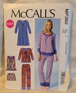 Mccalls pattern 392 Misses Sleep Top, Dress, Pants & Shorts Xsm-Med *uncut* - Picture 1 of 2