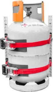 LASIPROFI Gasflaschenhalter 0,5 m Airlineschienen + 2 Zurrgurte für Wand/Boden - Bild 1 von 8