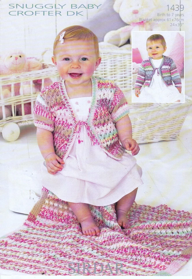 SIRDAR Knitting Pattern 1439 Baby/Child Cardigans & Blanket 0-7 yrs DK - Image 1 of 1