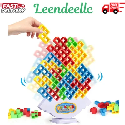 64 Pcs Tetra Tower Stack Game, Team Tower Tumble Giant Stacking Game, Balance St - Image 1 of 4