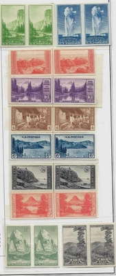 US NATIONAL PARKS #756-765 COMMEMORATIVE SET MNH NG VF 1c-10c IMPERF STAMP PAIRS - Image 1 of 2
