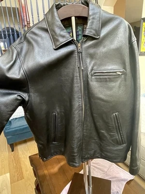 Chaqueta de cuero para hombre cuadrada pesada Foto 1 de 4