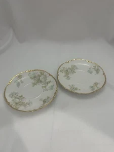 Haviland & Co Limoges "THE BRETAGNE" Set Of 2 Saucers Plates 6” Inches Gold Trim - Picture 1 of 6