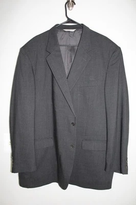 CHARCOAL GRAY PRONTO UOMO 100% WOOL SPORT COAT sz 52L suit jacket MADE in ITALY - Image 1 of 4