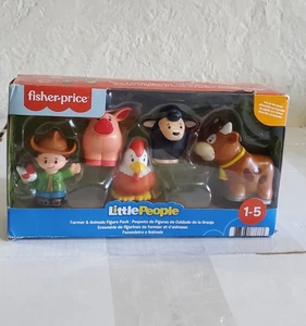 Fisher-Price Little People Farmer & Animals Figure Pack – Cow Pig Chicken Sheep - Picture 1 of 5