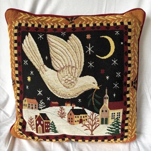 Wandteppich Überwurf Kissen Taube Vogel Stadt Dorf Frieden auf Erden 15x15" - Bild 1 von 16