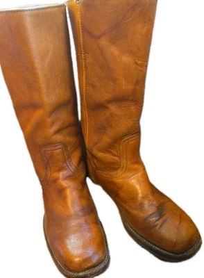 Botas Campus De Colección Hombres 9.5 D Mujeres 10/11 Costuras Estilo Años 70 Cuero Naranja LEER Foto 1 de 4