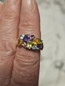 Mixed Gem Qvc Ring 925 Size M - Picture 1 of 5