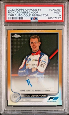 RICHARD VERSCHOOR 2022 Topps Chrome F1 Gold Refractor Autograph 18/50 PSA 9 Mint - image 1 of 3