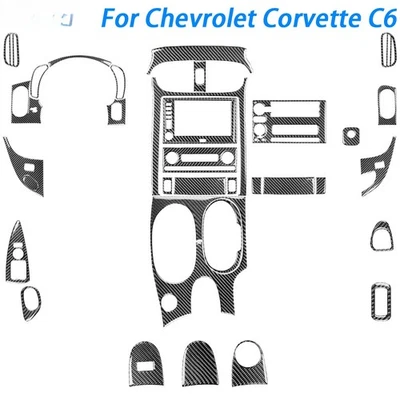 For Chevrolet Corvette C6 2005-13Gear Shift Air Outlet Window Lift Dashboard Set Foto 1 de 4