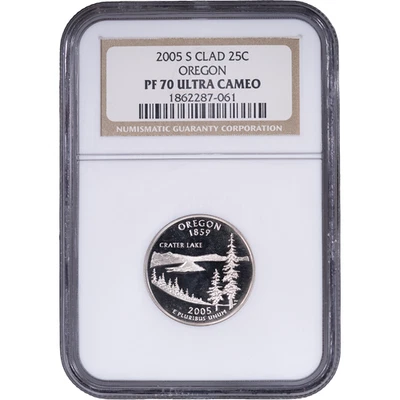 2005-S Clad Oregon State Quarter - Proof ~ NGC PF 70 ULTRA CAMEO - Image 1 of 2