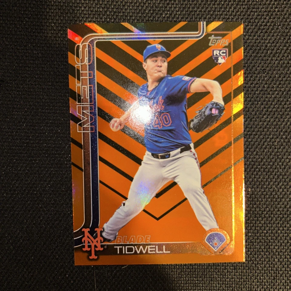 2025 Topps Update Series RC Orange Holiday Holo Blade Tidwell #US22 Mets - Image 1 of 1