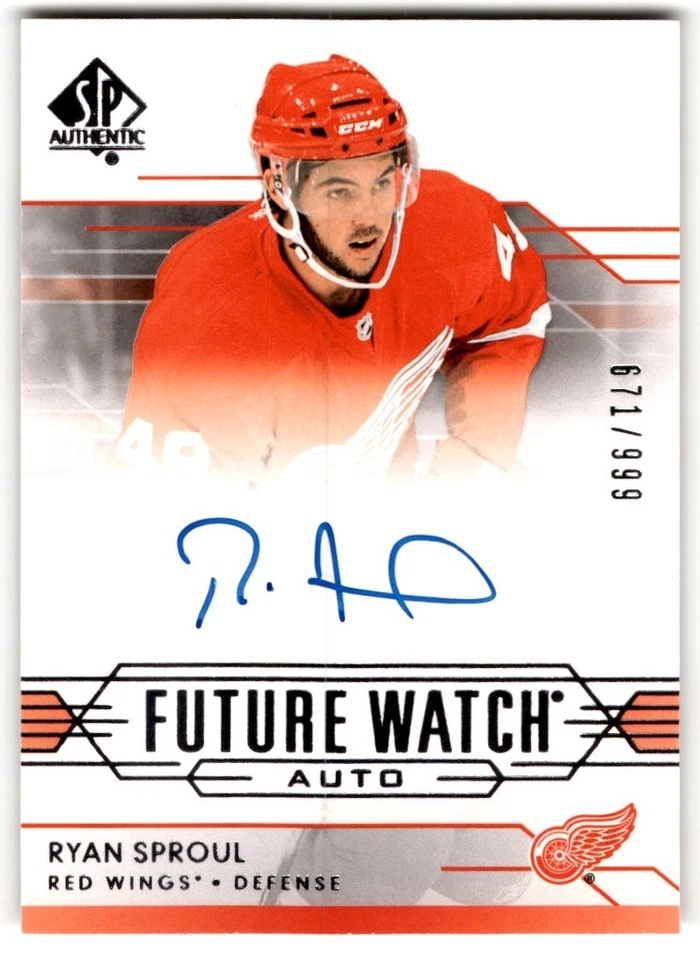 2014-15 SP Authentic Future Watch Ryan Sproul Rookie Auto /999 #293 Detroit Red - Image 1 of 2