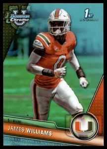 2023 Bowman Chrome University JAMES WILLIAMS AQUA REFRACTOR /299 #65 MIAMI - Bild 1 von 2