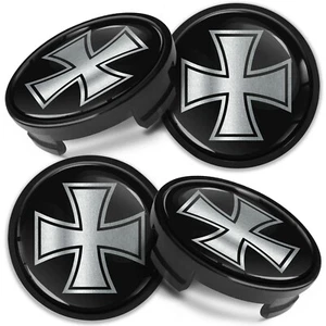 Kompatibel mit Ford Nabendeckel Nabenkappen Radnabendeckel 54mm Kreuz Schwarz - Bild 1 von 5