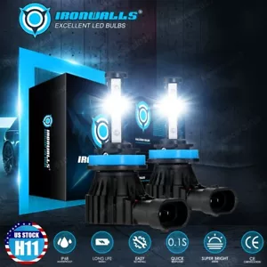 4-Side H9 H11 LED Headlight High Low Beam Bulb Super Bright 6500K White 360000LM - Picture 1 of 12