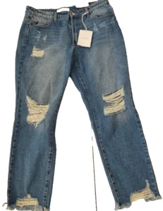 KanCan Classic High Rise Style Frayed Jeans KC5161M Cut 31076 11/29 NEW With Tag - Picture 1 of 6