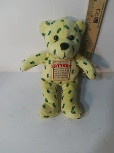 Lottery Bear Plush with Clip Vintage 9” with Clip Lucky Bear Lotto Preowned - Picture 1 of 3