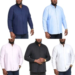 D555 Duke Big Mens Oxford Shirt Long Sleeves 2XL 3XL 4XL 5XL 6XL 7XL 8XL 111300 - Picture 1 of 16