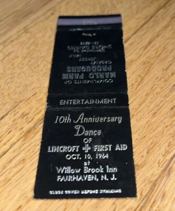 1964 Matchbook Cover LINCROFT FIRST AID DANCE -MARLO FARM PRODUCERS Fairhaven NJ - Picture 1 of 3