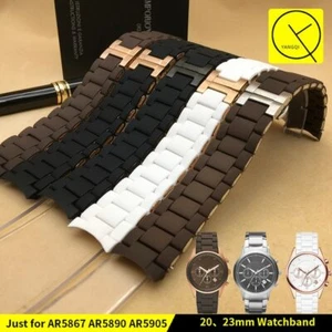 20 23 mm Silikon Uhrenarmband Armband passend für Armani AR5905 AR5920 AR5858... - Bild 1 von 15