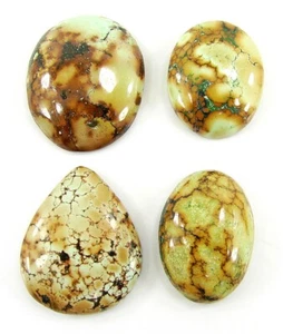 87.10 Ct Natural Tibet Turquoise Loose Gemstone Cabochon 4 Pcs Stone Lot - 20064 - Picture 1 of 3