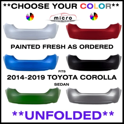 NEW REAR BUMPER FOR 2014-2019 COROLLA SEDAN PAINTED CHOOSE YOUR COLOR TO1100309 Foto 1 de 4
