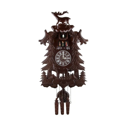 Kendal Vivid Large Deer Handcrafted Wood Cuckoo Clock with 4 Dancers Dancing Cover