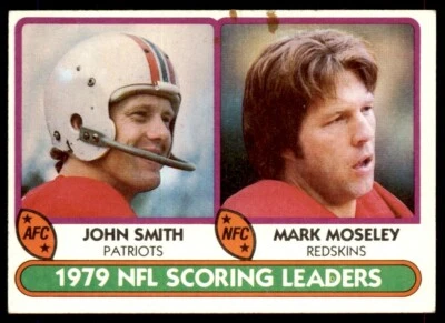 1980 Topps 1979 Scoring Leaders - John Smith/Mark Moseley New England - Image 1 of 2