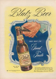 1945 Blatz Pilsener Beer Bottle Opener Buy Don't Sell War Bonds Vintage Print Ad - Picture 1 of 1