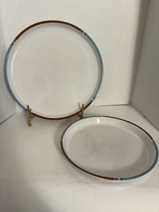 Plato de picar redondo vintage Dansk MESA ARENA BLANCA 13" + 1 plato de cena 10" - Imagen 1 de 7