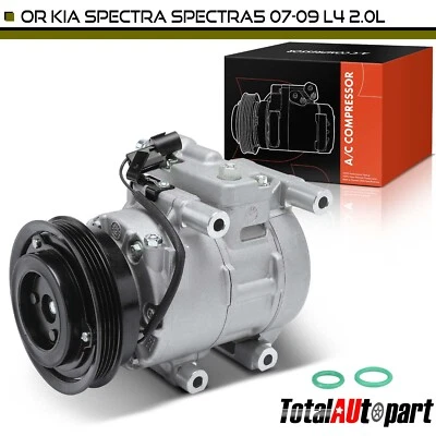 A/C Compressor with Clutch for Kia Spectra Spectra5 2007-2009 L4 2.0L 977010E125 - Image 1 of 4