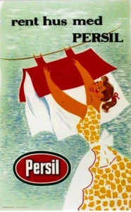 Poster originale d'epoca PERSIL LADY WHITE LAVANDERIA 1951 - Foto 1 di 1
