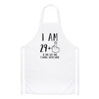 I Am 29 + Middle Finger 30th Birthday Chefs Apron Rude Joke Funny Friend Cooking
