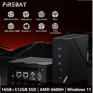 Firebat AM02 mini PC AMD Ryzen 5 6600H, 16GB DDR5, 512GB SSD, Radeon 660M, Win11 - Bild 1 von 11