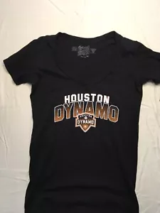 Original Retro Brand Womens Houston Dynamo Short Sleeve V-Neck T-Shirt Small - Picture 1 of 5
