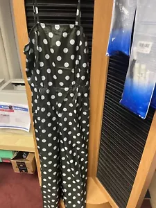 Mono verde con lunares blancos talla mediana para mujer con cinturón - Imagen 1 de 3