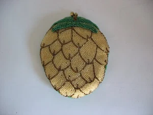 Vtg DELILL clutch coin purse evening bag Pineapple fruit design JAPAN 1966 - Picture 1 of 5
