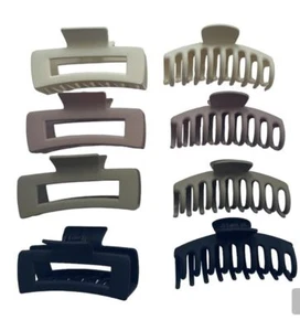 8 Pack Large 4.3" Hair Claw Clips for Thick and Thin Hair Matte Finish - Picture 1 of 8