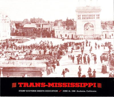 USPS FDC Ceremony Program #3209 Trans-Mississippi Souvenir Sheet Bicolor 1998 - Image 1 of 4