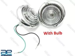 Par de luces de vidrio transparente indicador de señal de giro para Jeep Willys Ford cromado ECs - Imagen 1 de 3