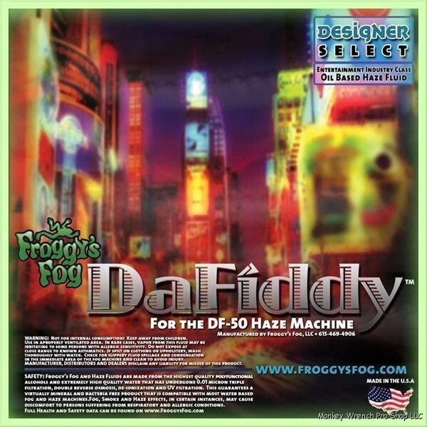 Fluido de neblina a base de glicol Froggys Fog DaFiddy SIN ACEITE para DF-50, galón Foto 1 de 1