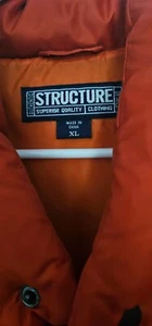 VTG Structure Puffer Vest Duck Down Snap Buttons W/ Pocket Men's Size X L - Picture 1 of 7