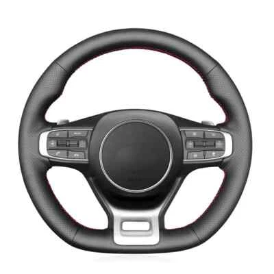 Black Leather Hand Sewing Car Steering Wheel Cover For Kia Sportage 5 2021-2023 - Image 1 of 4