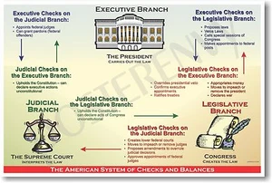 PÓSTER de la historia de Estados Unidos del Sistema Americano de Cheques y Balances - Imagen 1 de 1