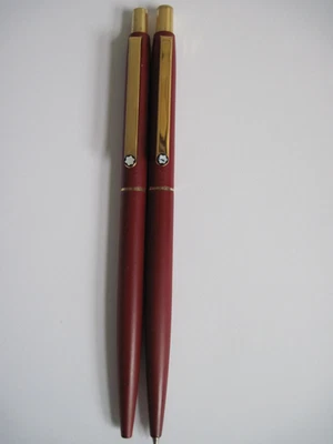 Conjunto de canetas e lápis vintage Montblanc Slimline Borgonha - Imagem 1 de 4