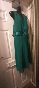 Debenhams Vintage Ladies Green Midi Length Dress Size 22 Excellent Condition - Picture 1 of 5
