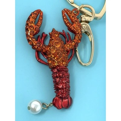 Betsey Johnson Langosta Llavero Bolso Dije Llavero Llavero Estrás Cristal Foto 1 de 4