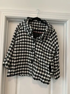 For Cynthia Houndstooth Jacket Short Coat Petite XL NWT - Picture 1 of 8